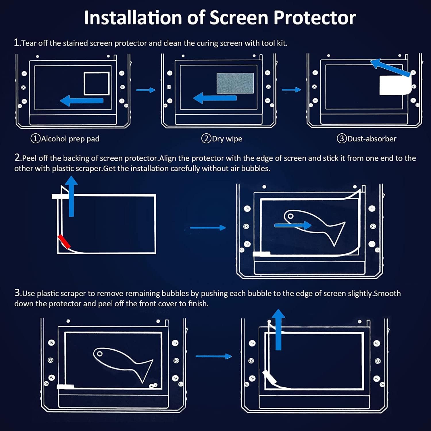 HzdaDeve 6 unids Protector de pantalla para Anycubic Photon Mono M5s 10.1 pulgadas LCD anti arañazos película protectora para impresora 3D