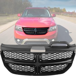 Parrilla superior negra para parachoques delantero compatible con Dodge Journey 2011-2020 Parrilla superior negra para parachoques delantero compatible con Dodge Journey 2011-2020