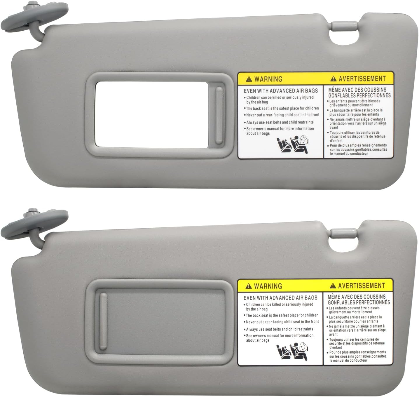 NHILES Visera solar del lado izquierdo del conductor compatible con Toyota Rav4 2004 2005 número OEM de repuesto 74320-42420-B0 color gris