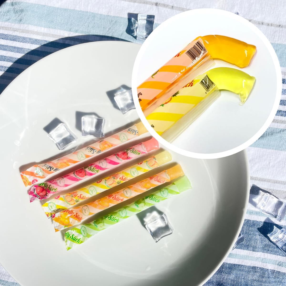 60 pajitas de gelatina de frutas, tiras rellenas de gelatina de frutas (42.3 onzas), 5 sabores surtidos de gelatina de frutas, fresa, naranja,