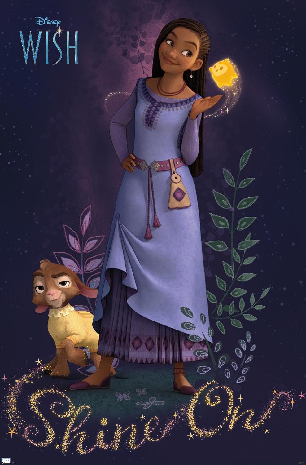 Trends International Disney Wish – Póster de pared Asha, 14.72 x 22.37 pulgadas, versión premium sin marco