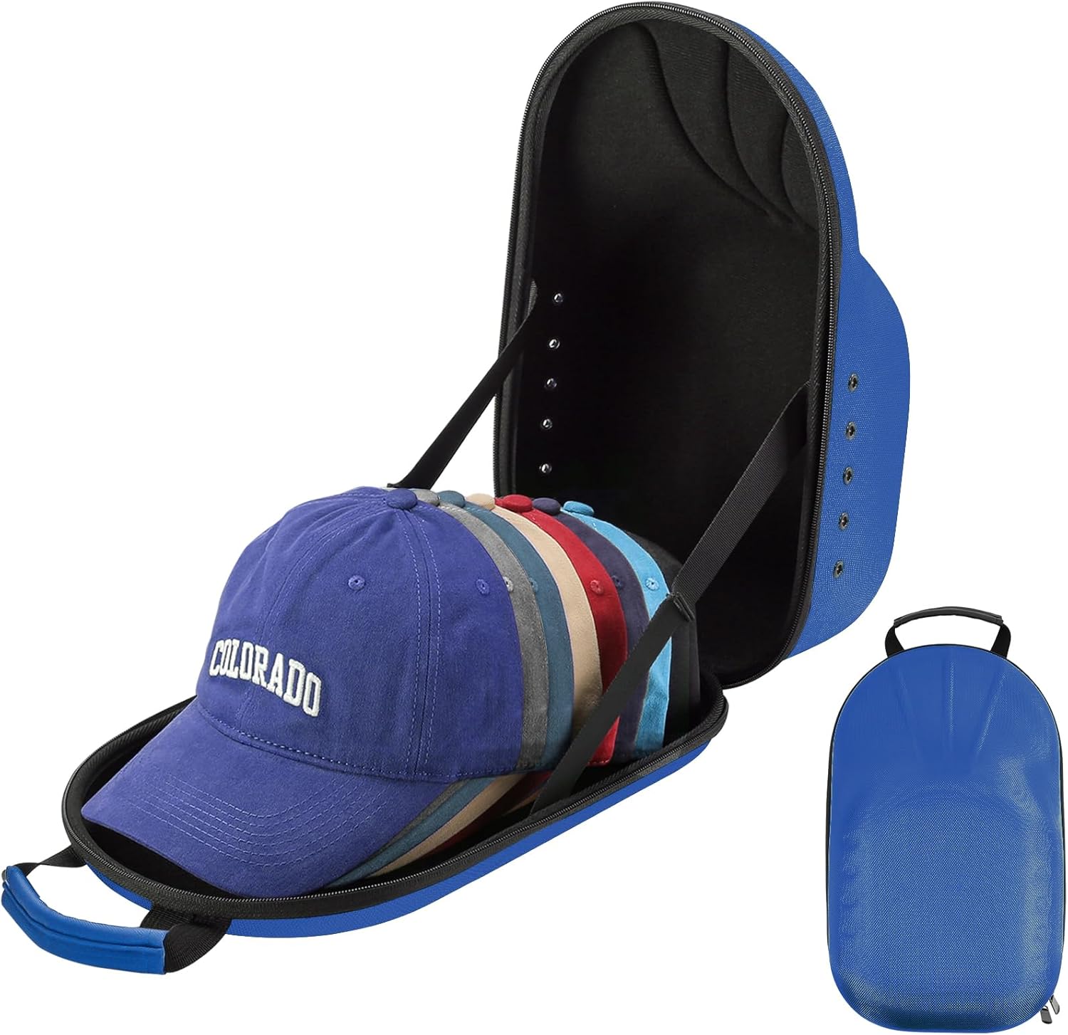 ProCase Estuche rígido de viaje para sombreros, bolsa de almacenamiento para 7-8 gorras de béisbol, organizador de sombreros con correa ajustable
