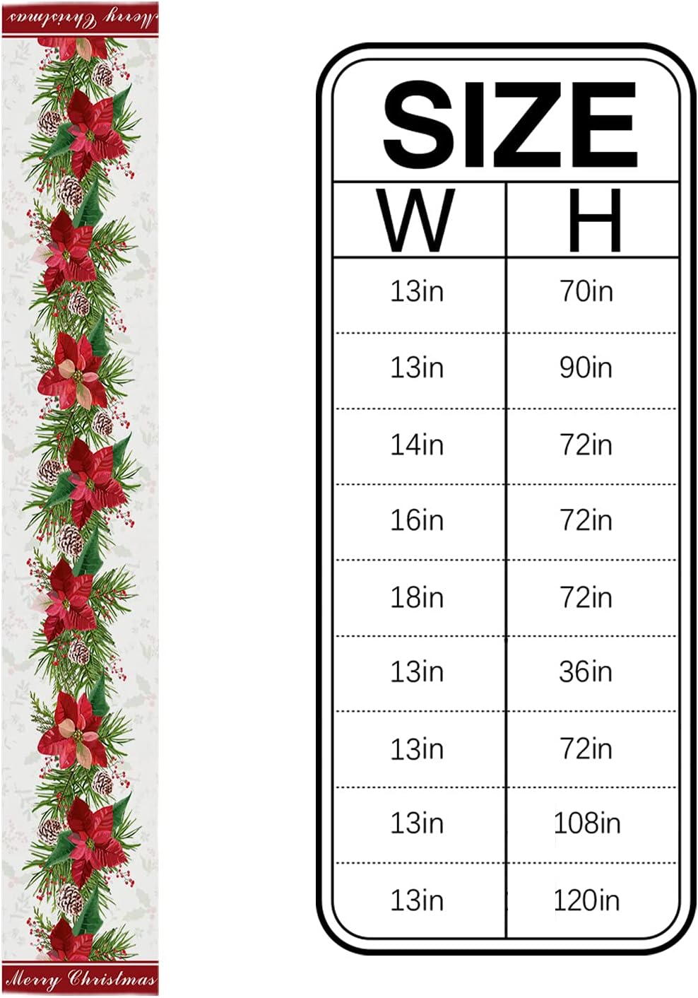 Camino de mesa floral de Pascua de Navidad de 90 pulgadas de largo, camino de mesa de café de comedor, bufandas, lavable, antideslizante, decoración