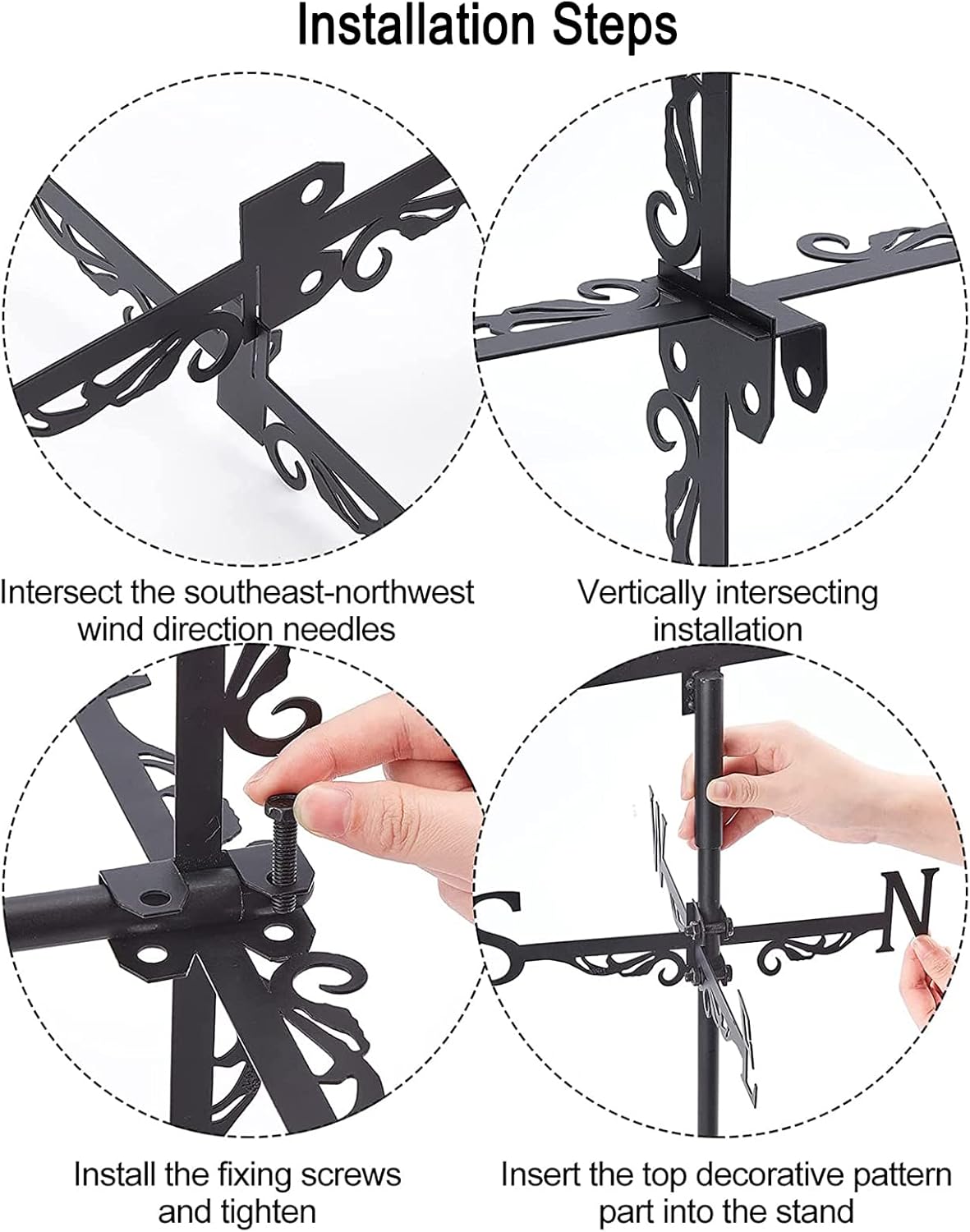Exquisito adorno de metal para perros, veleta de pollo, dirección del viento, flecha negra con techo de montaje para exteriores, granja, patio,