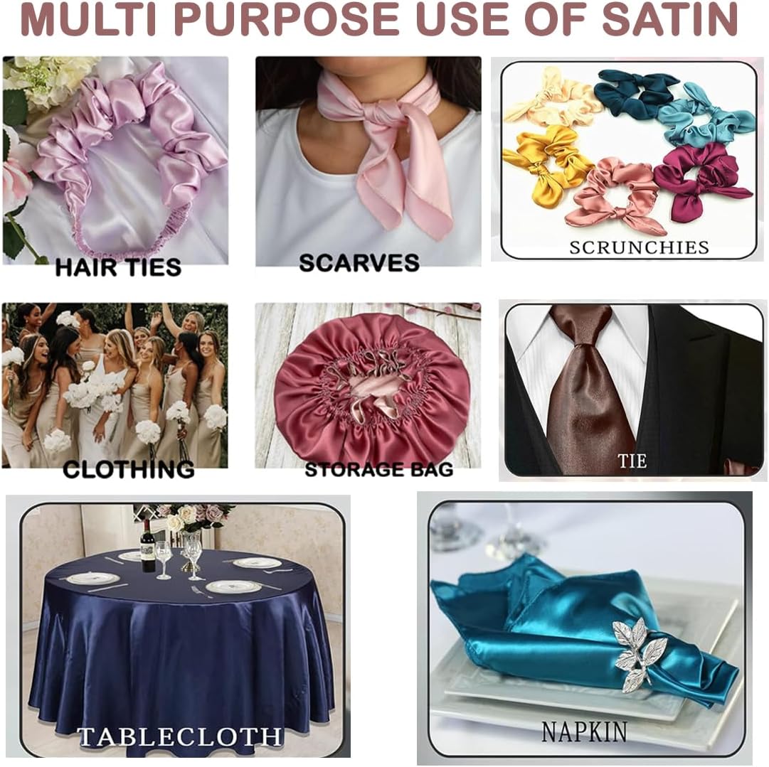 mds – Tela de satén charmeuse, color liso sedoso, 10 yardas, 44 pulgadas y más de 30 colores para vestidos de novia, manualidades, moda, disfraces y