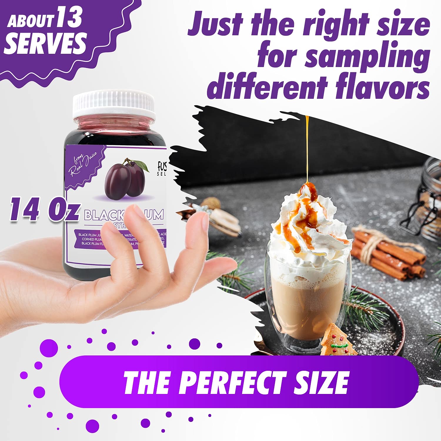 Fusion Select Jarabe de fresa  Potenciador del sabor hecho de jugo real para té de burbujas, yogur, conos de nieve, bebidas para granizados, hielo
