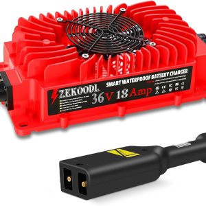 ZEKOODL Cargador de carrito de golf de 36 voltios para EZGO, cargador de batería de 18 amperios y 900 W con carga de goteo, certificado CEFCCPFCETL ZEKOODL Cargador de carrito de golf de 36 voltios para EZGO, cargador de batería de 18 amperios y 900 W con carga de goteo, certificado CEFCCPFCETL