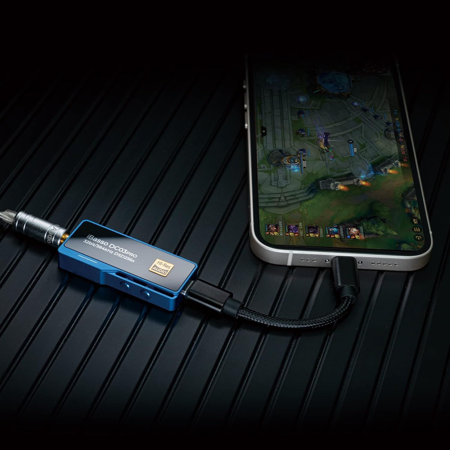iBasso DC03Pro Dongle USB portátil DAC y amplificador de auriculares con soporte MQA (azul)