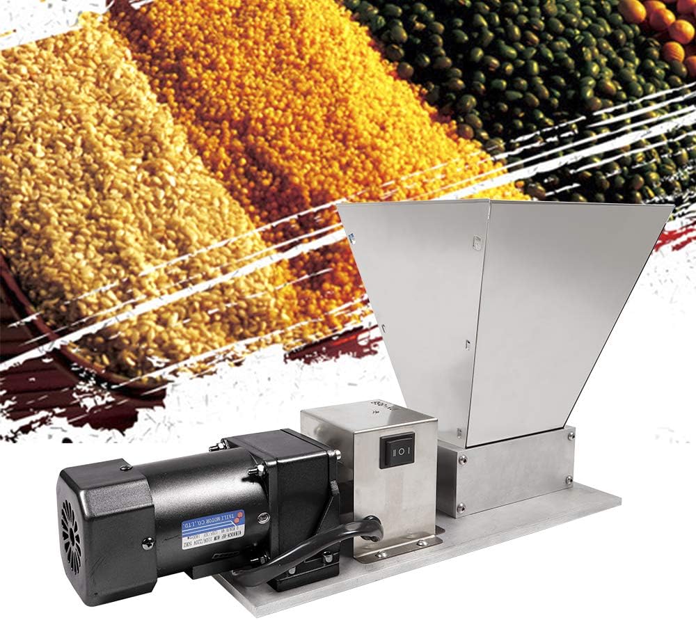 Molinillo eléctrico de grano de 110 V, 60 W, molinillo de maíz de acero inoxidable, trituradora de malta, molinillo de trigo de cebada con embudo de