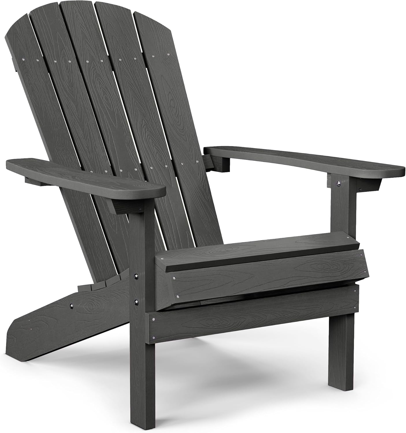YEFU Silla Adirondack de plástico resistente a la intemperie, sillas de patio de 5 pasos de fácil instalación, se ve exactamente como madera real,