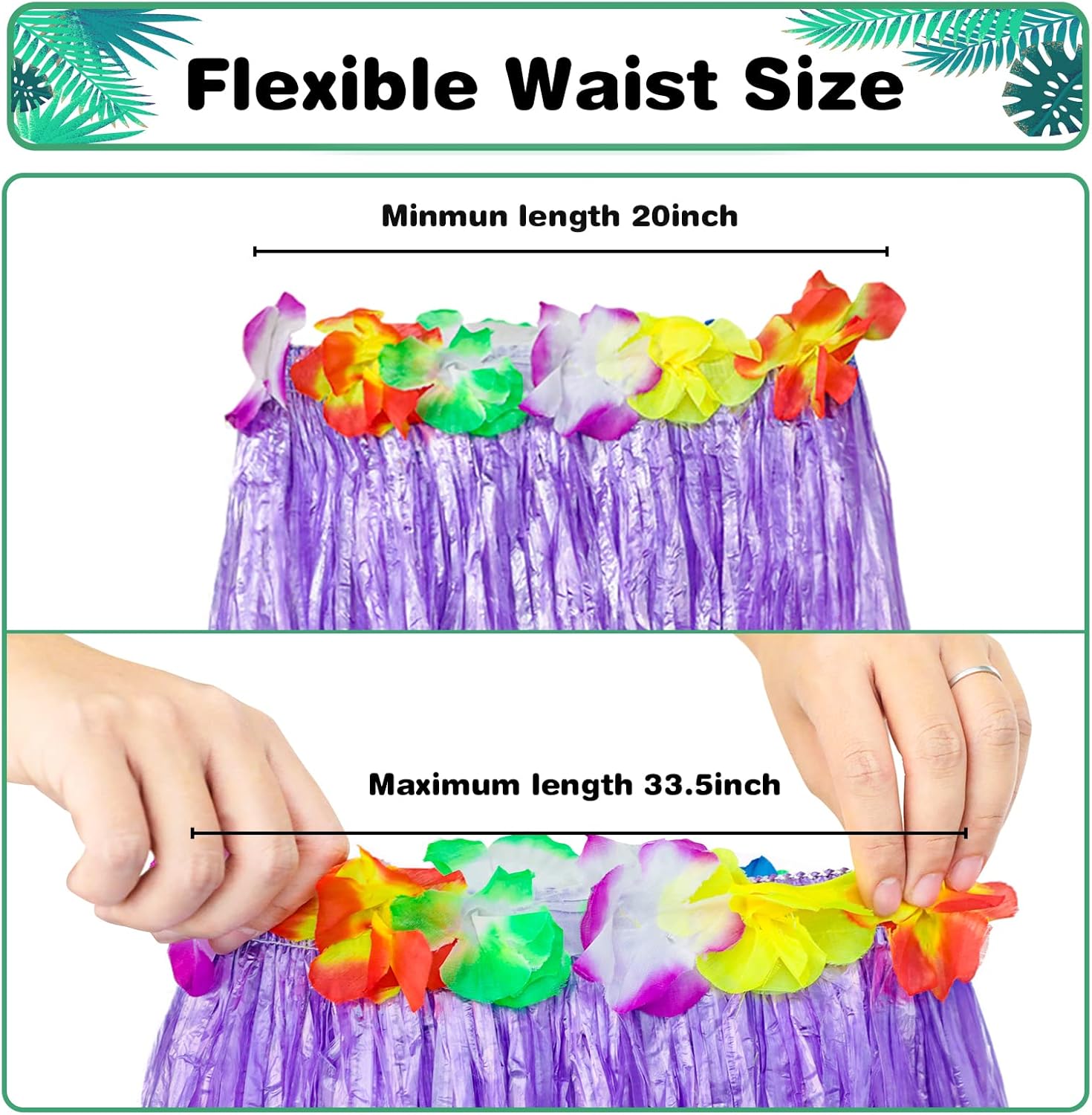 Garma La falda de hierba para niños a granel incluye 12 faldas hawaianas de Luau Hula + 12 diademas + 24 pulseras para fiestas temáticas hawaianas,