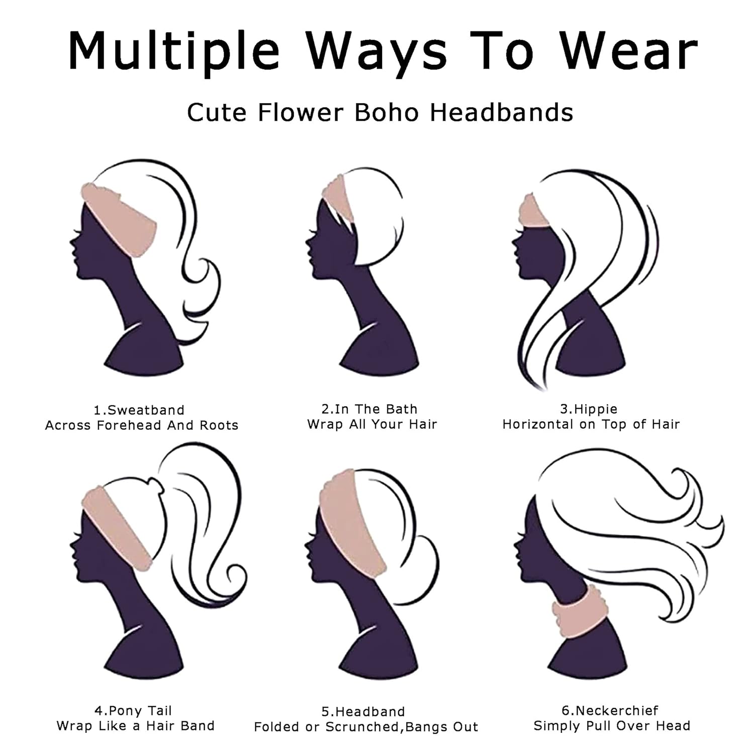 Diademas bohemias a la moda, bandas antideslizantes para el cabello, con estampado floral, turbante, de tela suave, bandas para el sudor, yoga,