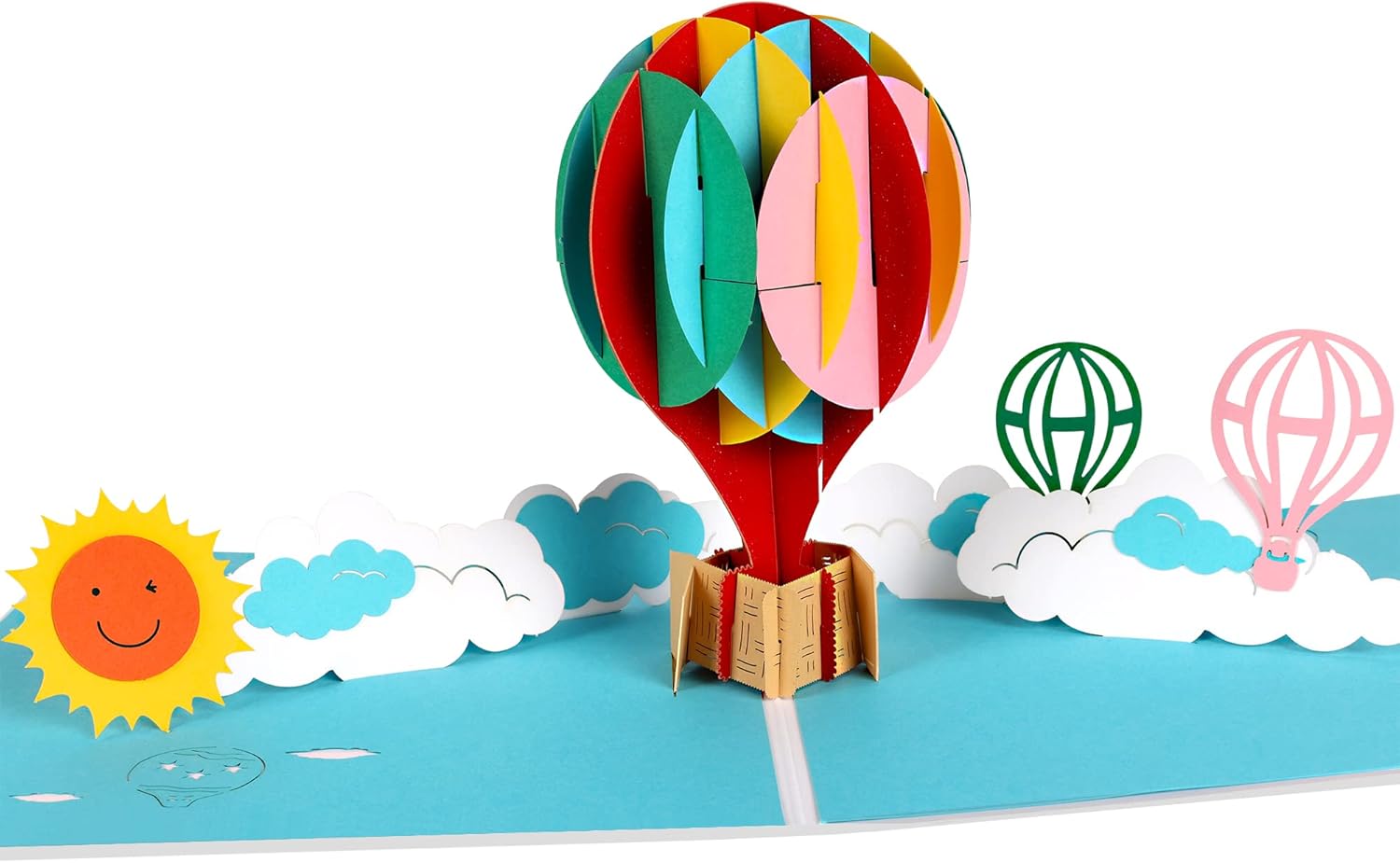 evron Tarjetas de cumpleaños desplegables, tarjetas emergentes de globo aerostático, tarjetas de felicitación de globo aerostático 3D, para