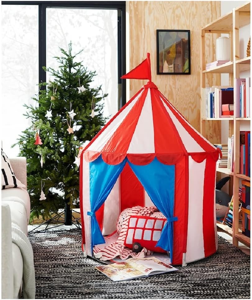 CIRKUSTALT – Tienda de campaña para niños, casa de juegos divertida, actividades de camping, 47  x 39  pulgadas