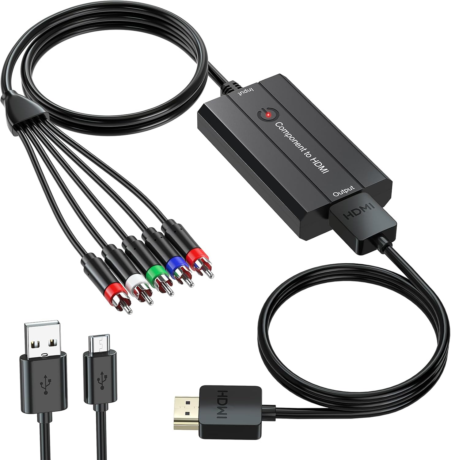 Convertidor de componente macho a HDMI para DVDSTBVHS con componente hembra para mostrar en televisores de alta definición (no para juegos PS1 de