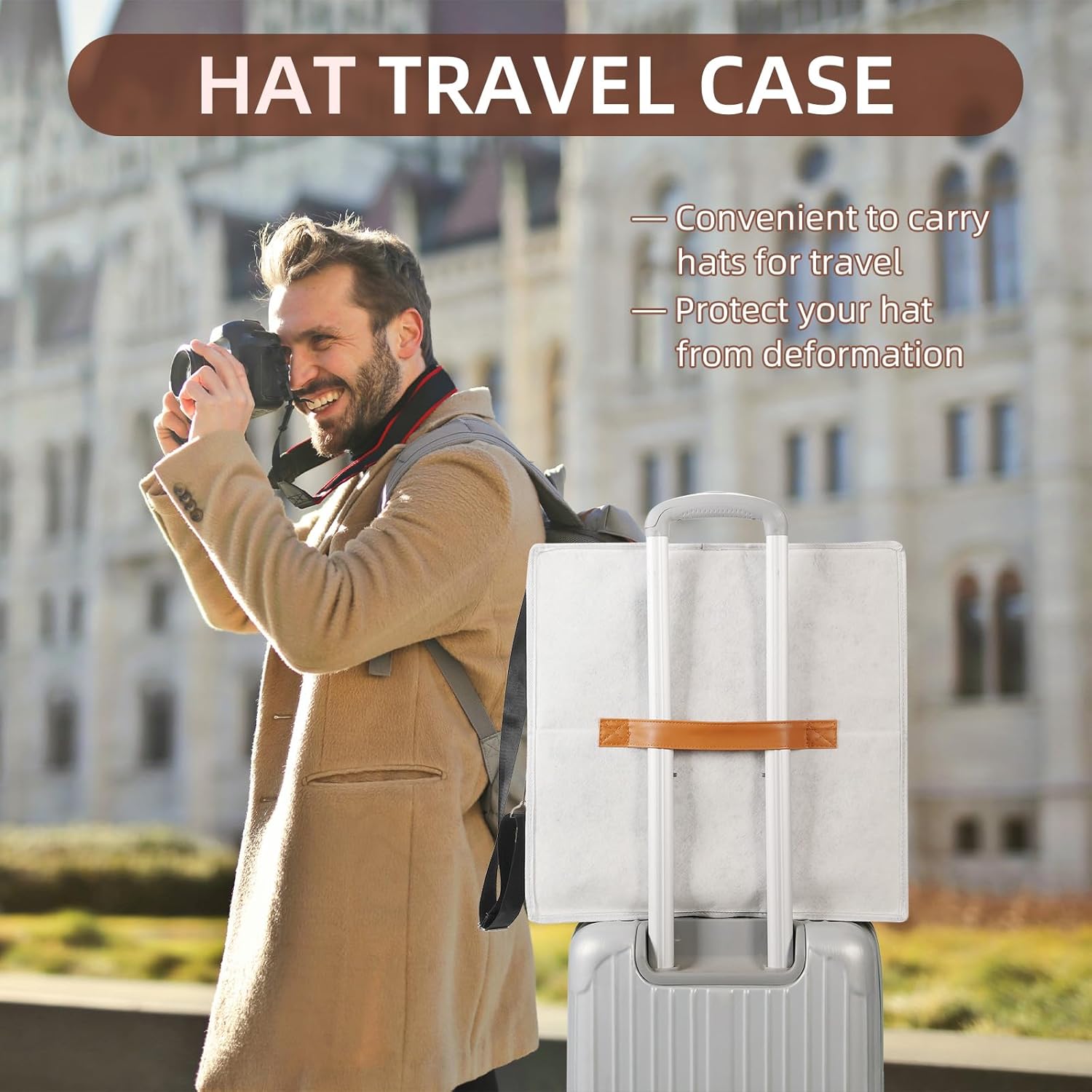 Caja de almacenamiento para sombreros, cajas de viaje para mujeres, caja plegable para sombreros con tapas, organizador de sombreros de vaquero