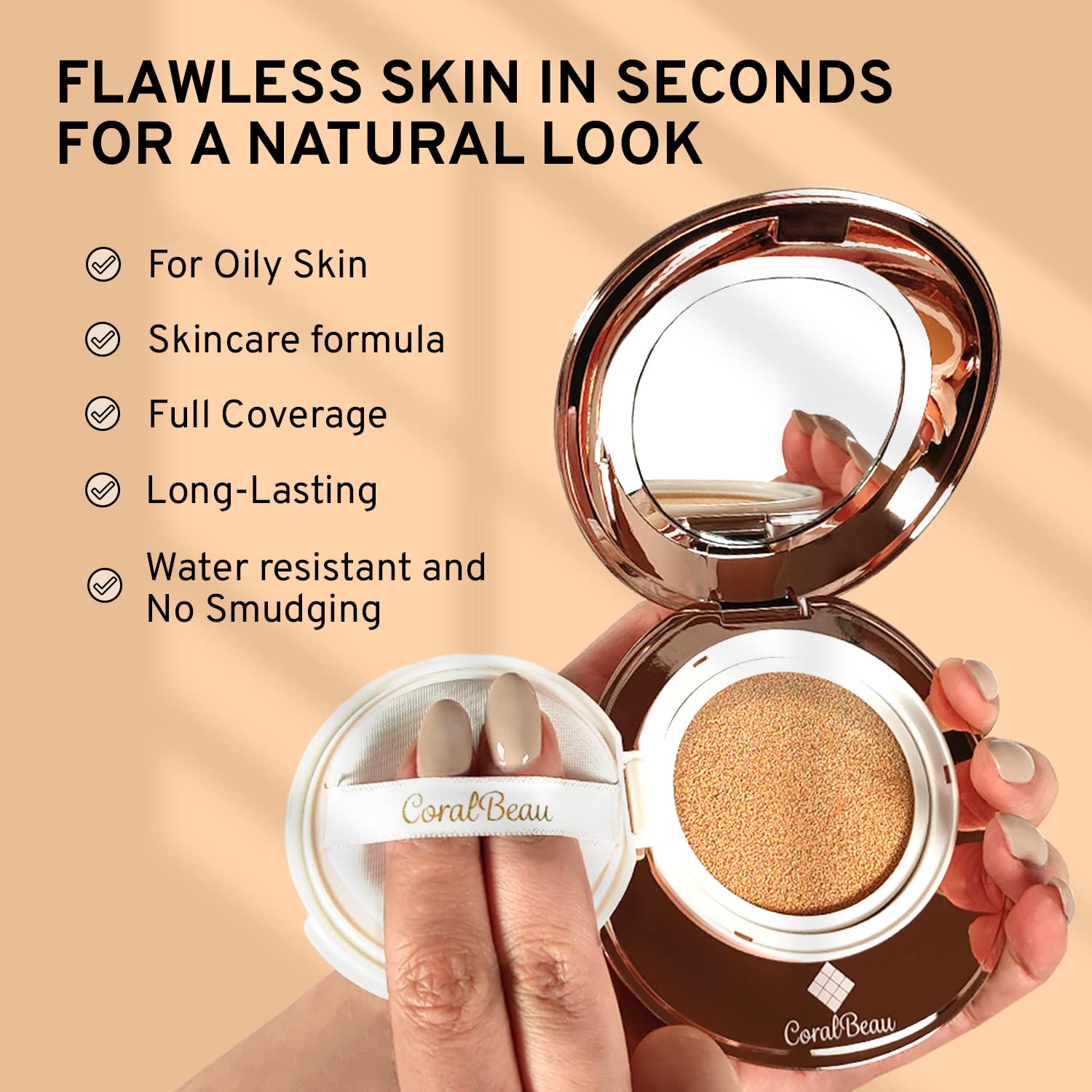 Juego de maquillaje Shell – Kit de maquillaje todo en uno para mujeres con polvo de crema BB compacto, paleta de sombras de ojos con tonos marrones,