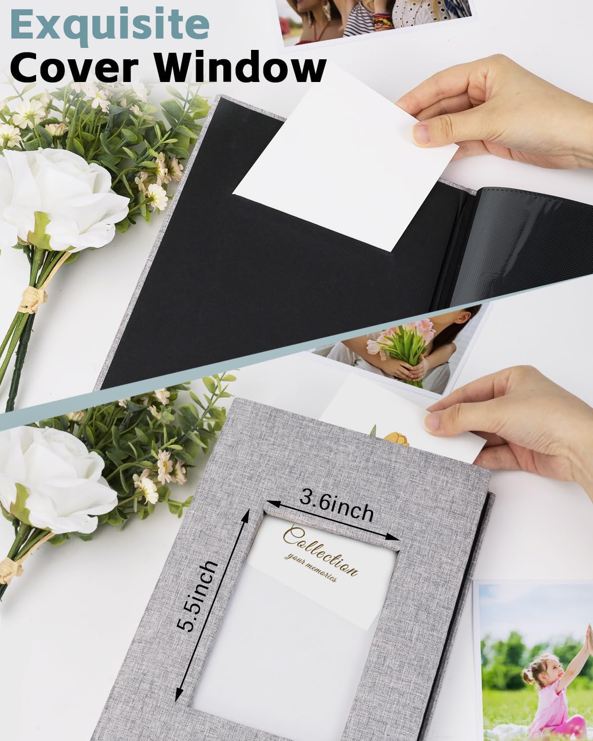 Álbum de fotos de lino de 4 x 6 pulgadas, 300 fotos, cubierta de tela, álbumes de imágenes, álbumes de boda, escuela, aniversario familiar,