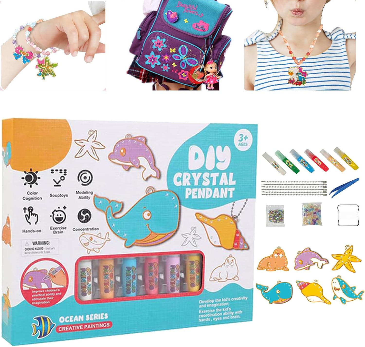 IVYDREVER Juego de arte y manualidades de pintura de cristal, 2023 nuevo juego de arte y manualidades de pintura de cristal (F)