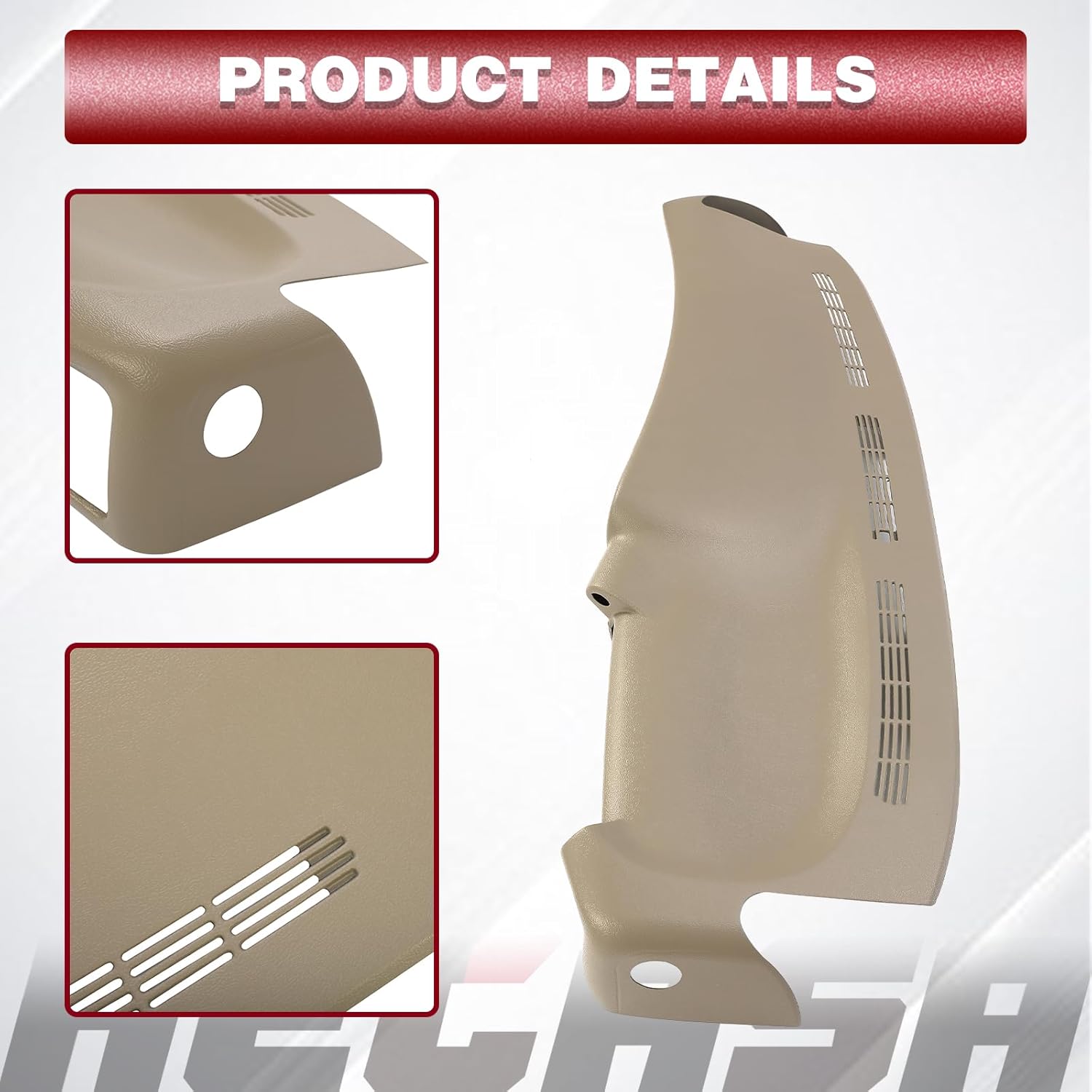 HECASA Cubierta de tablero compatible con camionetas GM 1999-2006 Tahoe Yukon Avalanche Suburban ABS pintado de plástico marrón claro claro cubierta