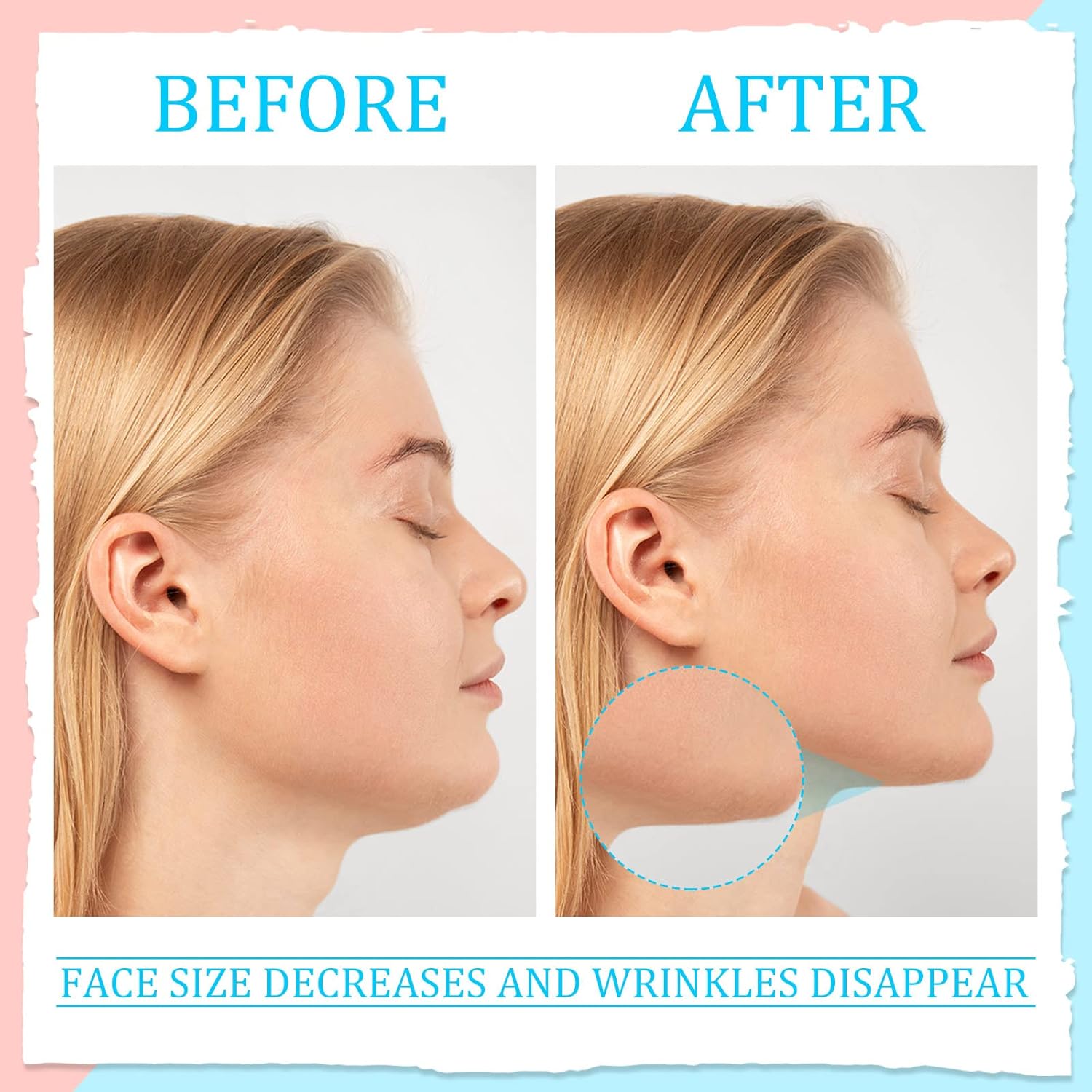 4 correas de parche de estiramiento facial reutilizables con horquilla