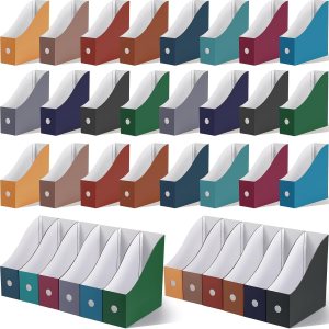 Paquete de 36 soportes de cartón para revistas, 12 colores, revistas, caja de almacenamiento de revistas, carpetas de oficina, organizador de Paquete de 36 soportes de cartón para revistas, 12 colores, revistas, caja de almacenamiento de revistas, carpetas de oficina, organizador de