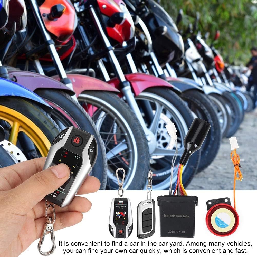 Sistema de alarma de motocicleta antirrobo, bocina de alarma remota de 2 vías, sistema de seguridad impermeable con función de arranque del motor