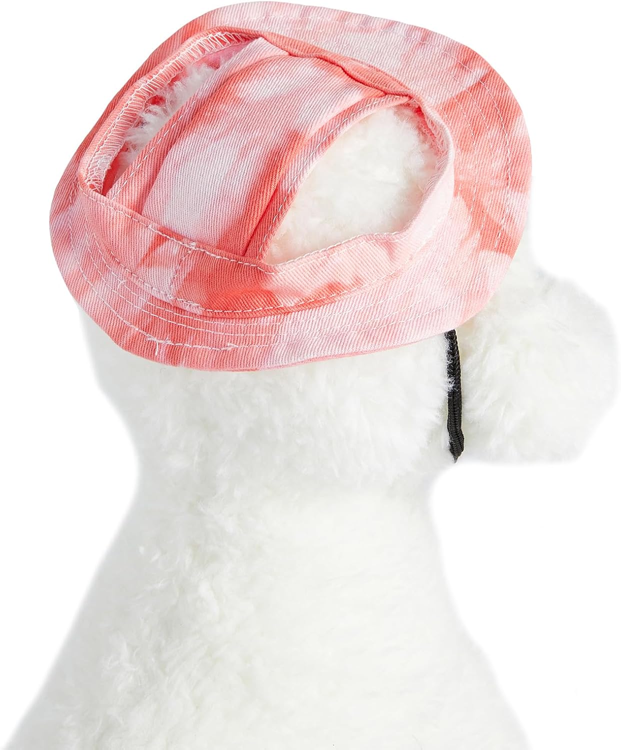 QWINEE Sombrero de perro teñido anudado con agujero para las orejas, ala redonda, sombrero para el sol, sombrero de pescador, protección solar al