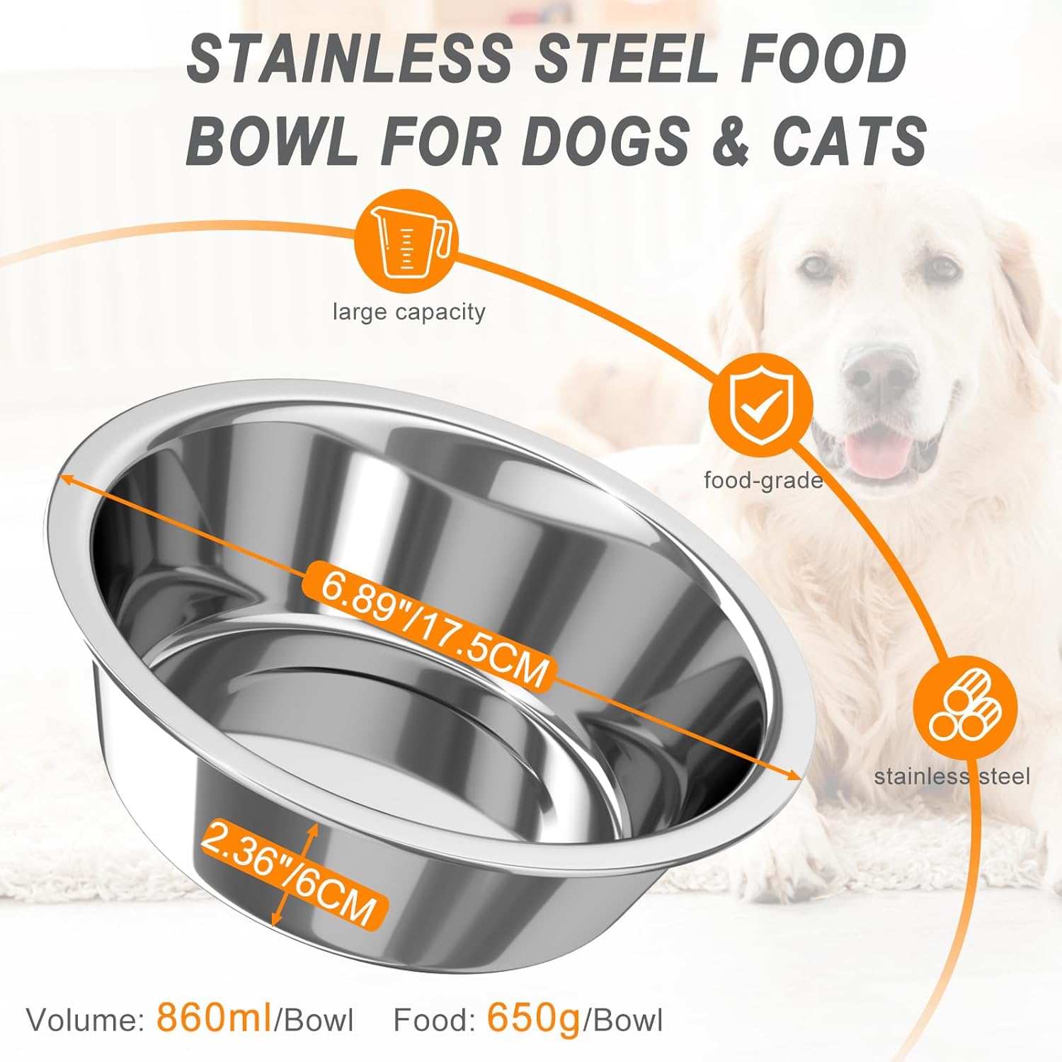 Cuencos elevados para perros, cuencos elevados ajustables para perros con 2 cuencos de acero inoxidable, soporte de bambú para alimentos para