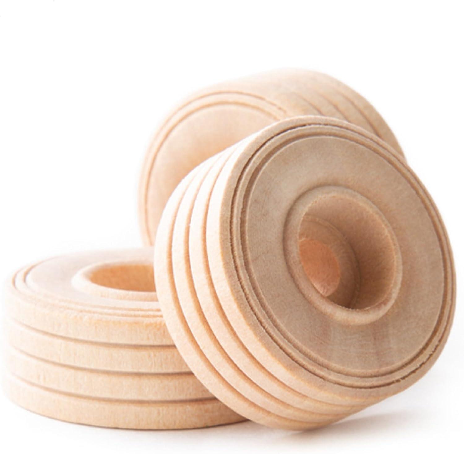 Pinehurst Crafts Mini ruedas de juguete de madera con pisadas, 1-14 pulgadas de diámetro x 12 pulgadas de grosor (agujero de 14 pulgadas), paquete