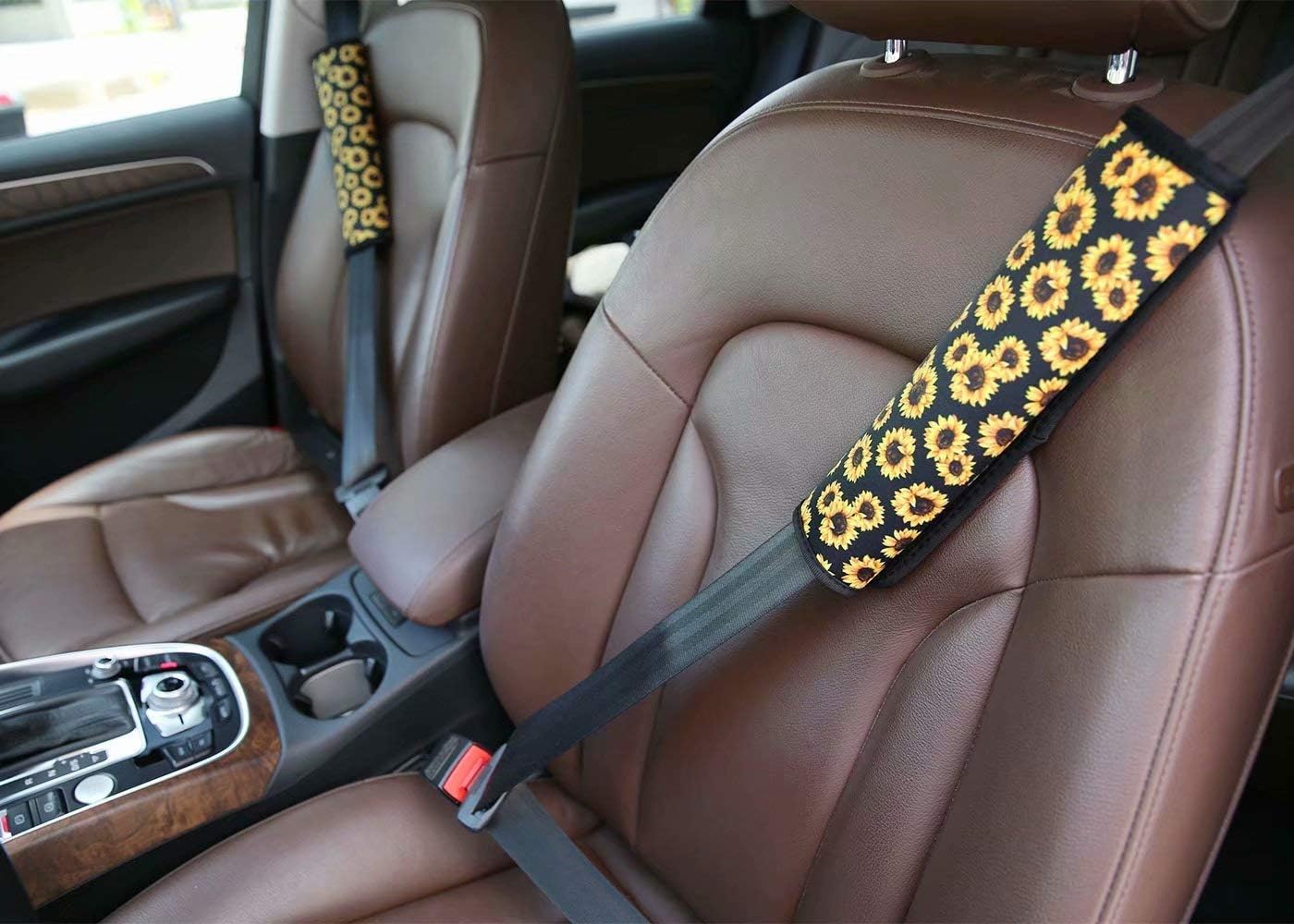FOR U DESIGNS – 2 fundas universales para cinturón de seguridad, correa de hombro, almohadillas para cochebolsa, cinturón de seguridad suave, talla