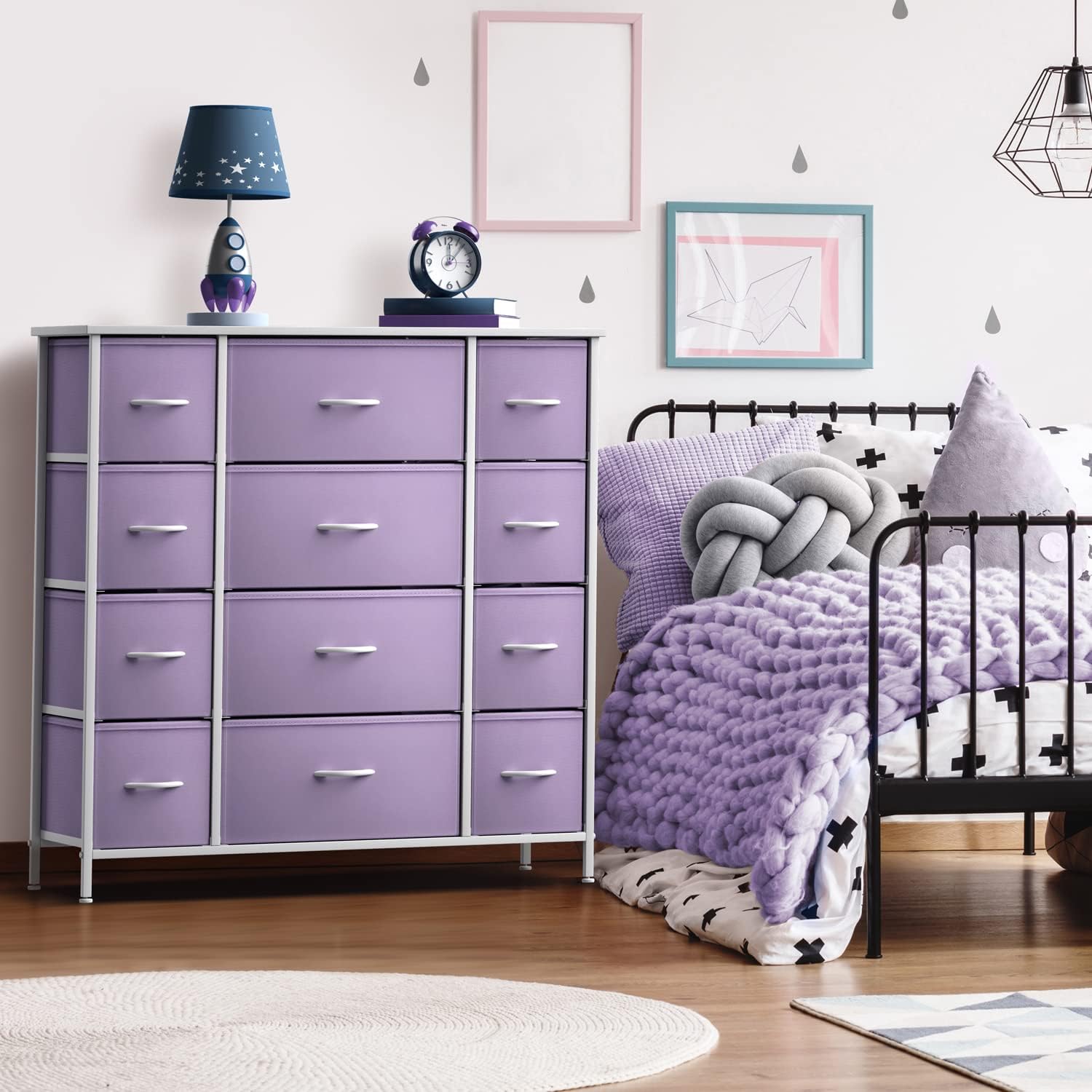 Sorbus Cómoda para niños con 12 cajones y soporte de TV de 5 cajones, juego de muebles a juego, cofres organizadores de unidad de almacenamiento
