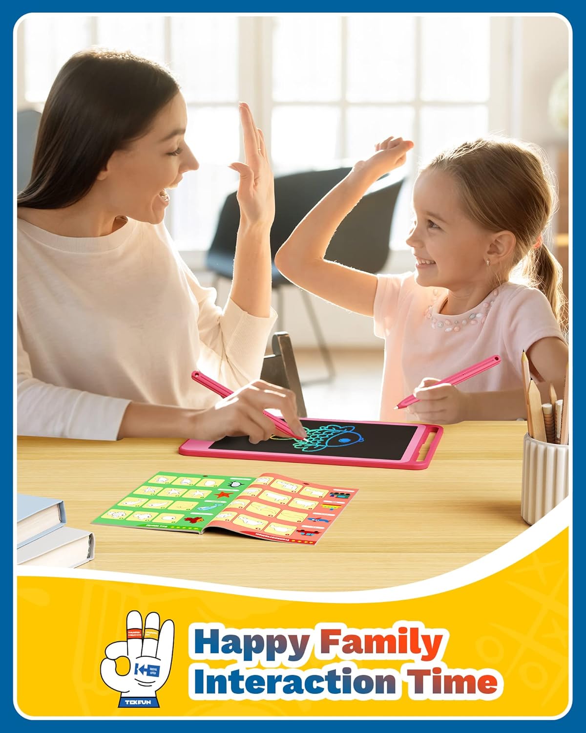 TEKFUN LCD Writing Tablet Kids Toddler Toys, 10inch Colorful Doodle Board Kids Travel Learning Toys Drawing Tablet, Birthday Gifts Presents for 2 3