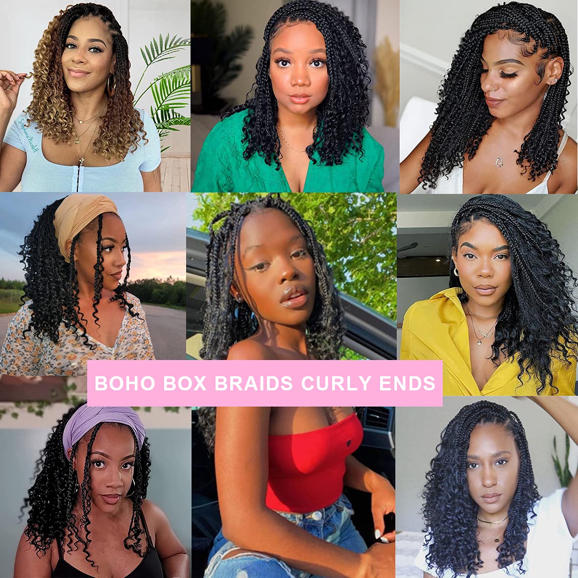 Unionbeauty – Paquete de 8 paquetes de trenzas bohemias de 10 pulgadas, cabello de ganchillo de diosa, trenzas de ganchillo para mujeres negras, con