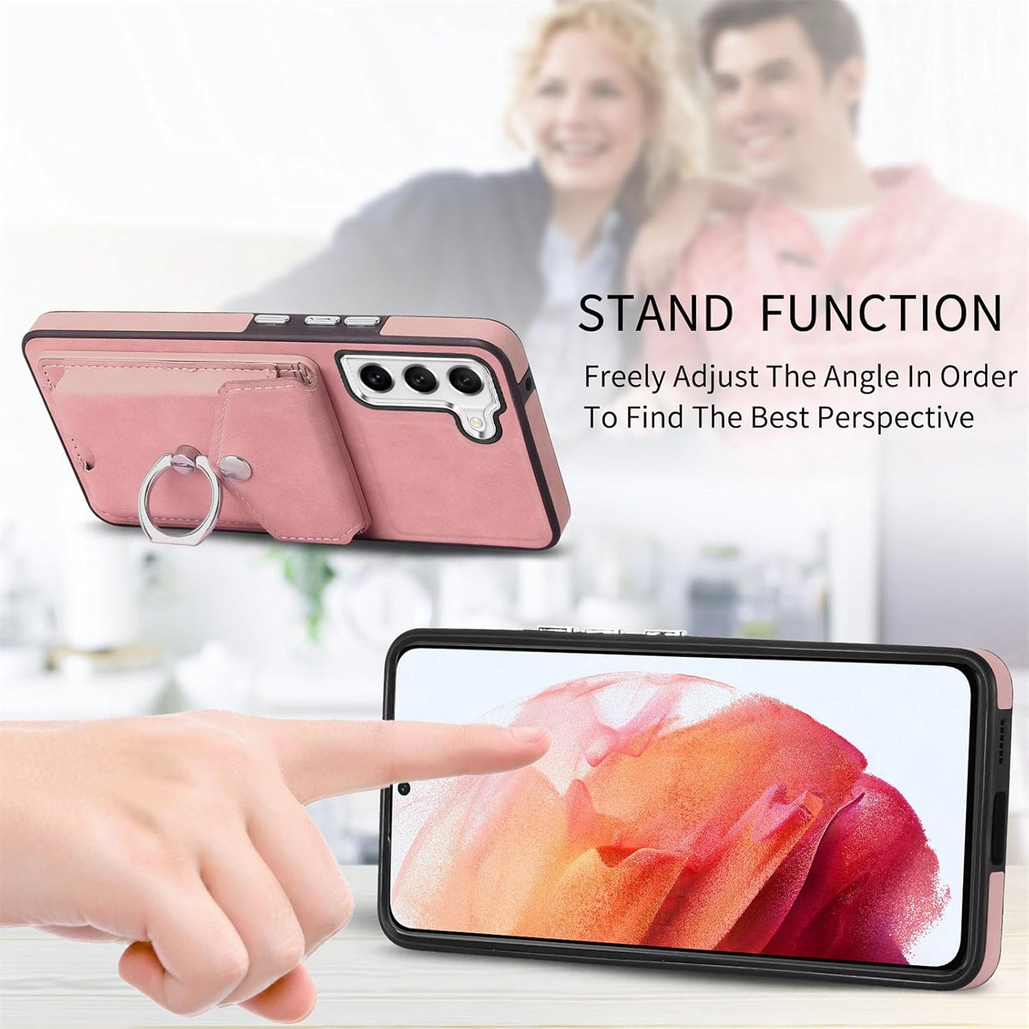 Asuwish Funda tipo cartera compatible con Samsung Galaxy S21 FE 5G y protector de pantalla de vidrio templado, soporte para tarjetas, soporte