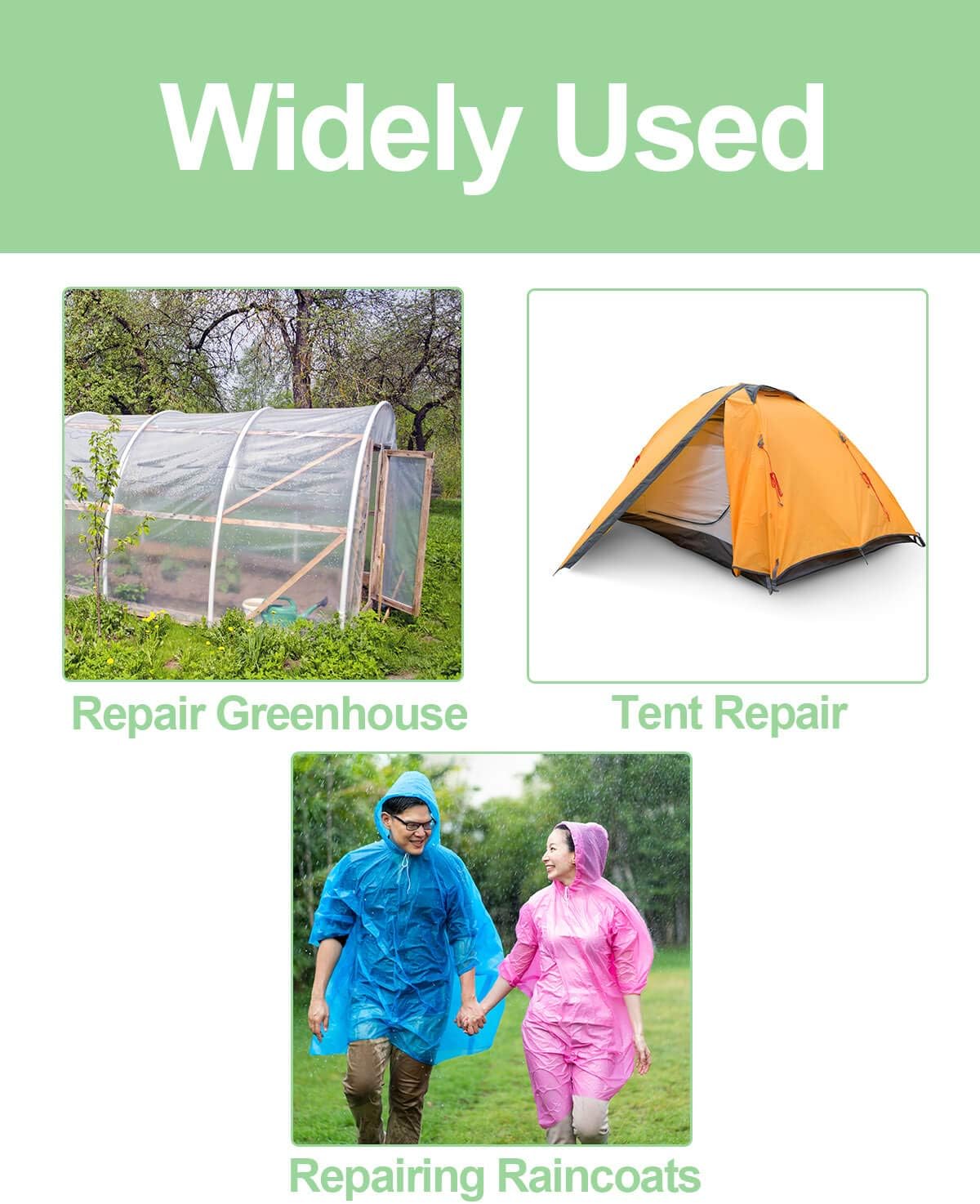 vensovo Cinta de reparación de plástico para cubierta de invernadero – Heavy Duty 4  x108  Garden Green House Sheeting, cinta de reparación de