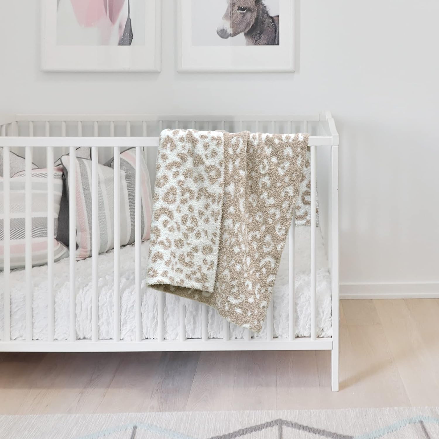 Manta suave para bebé, acogedora manta para recién nacido, leopardo, 30 x 40 pulgadas, guepardo beige