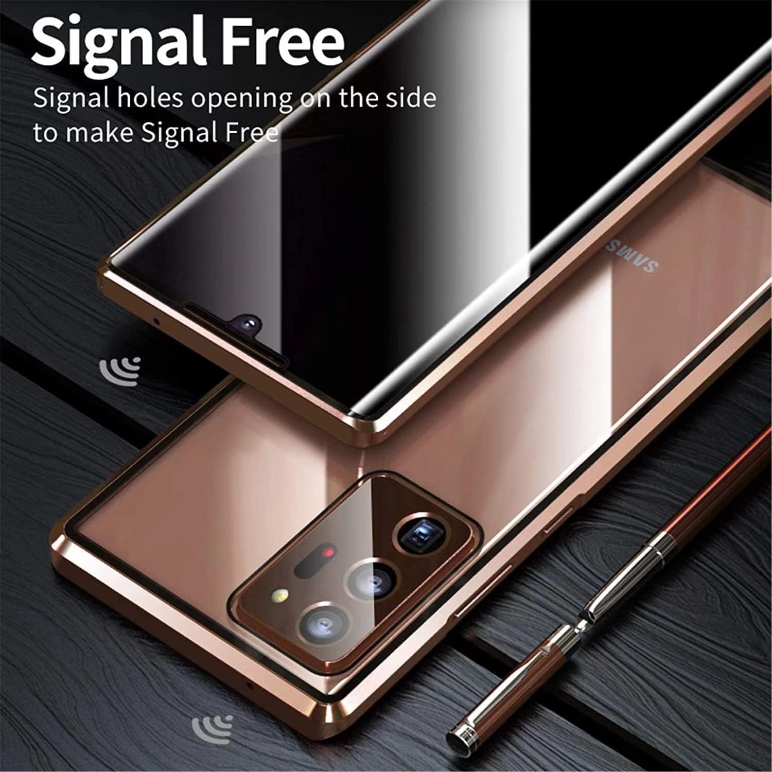 Funda magnética de privacidad para Samsung Galaxy S20 Ultra, funda de vidrio templado antiespías, frontal y trasera, vidrio templado 9H, protector
