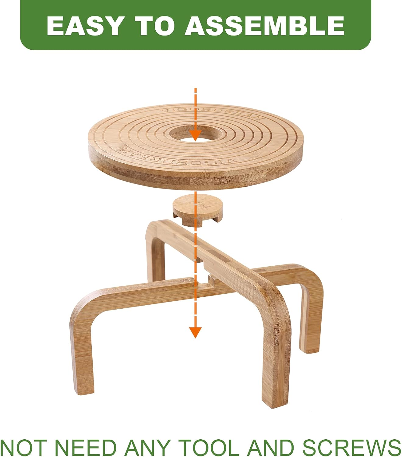 Soporte para plantas de interior de bambú para macetas de 8, 9, 10, decoración del hogar (natural, 1 unidad)