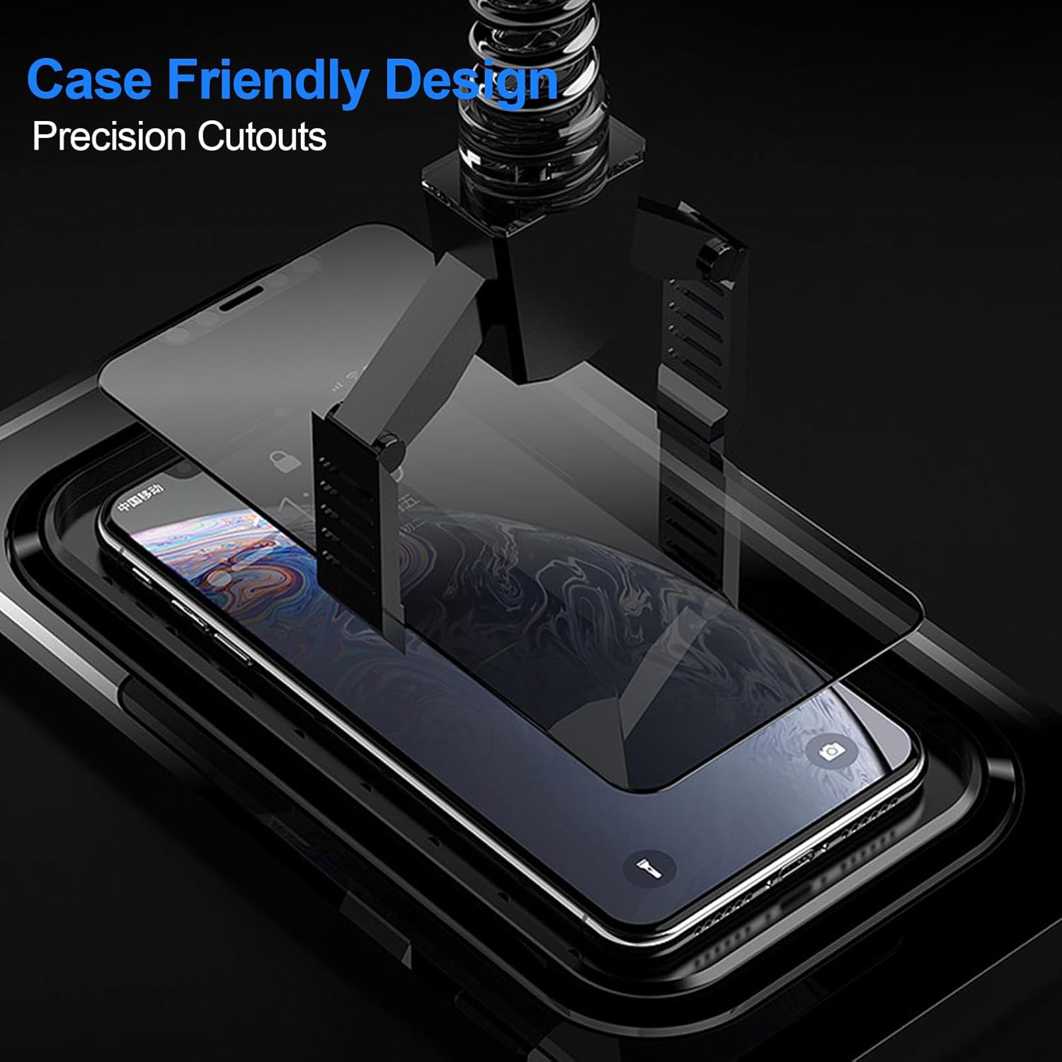 AVOAR Paquete de 2+2 protectores de pantalla de privacidad para iPhone 12 Pro Max con protector de lente de cámara, accesorios de vidrio templado de