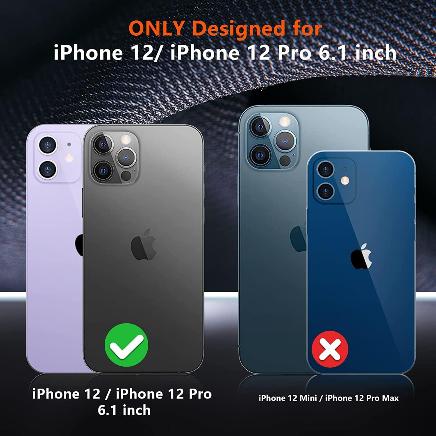 YmhxcY Funda para iPhone 12 y iPhone 12 Pro, a prueba de golpes, a prueba de caídas, a prueba de polvo, a prueba de caídas, 3 capas, duradera, funda