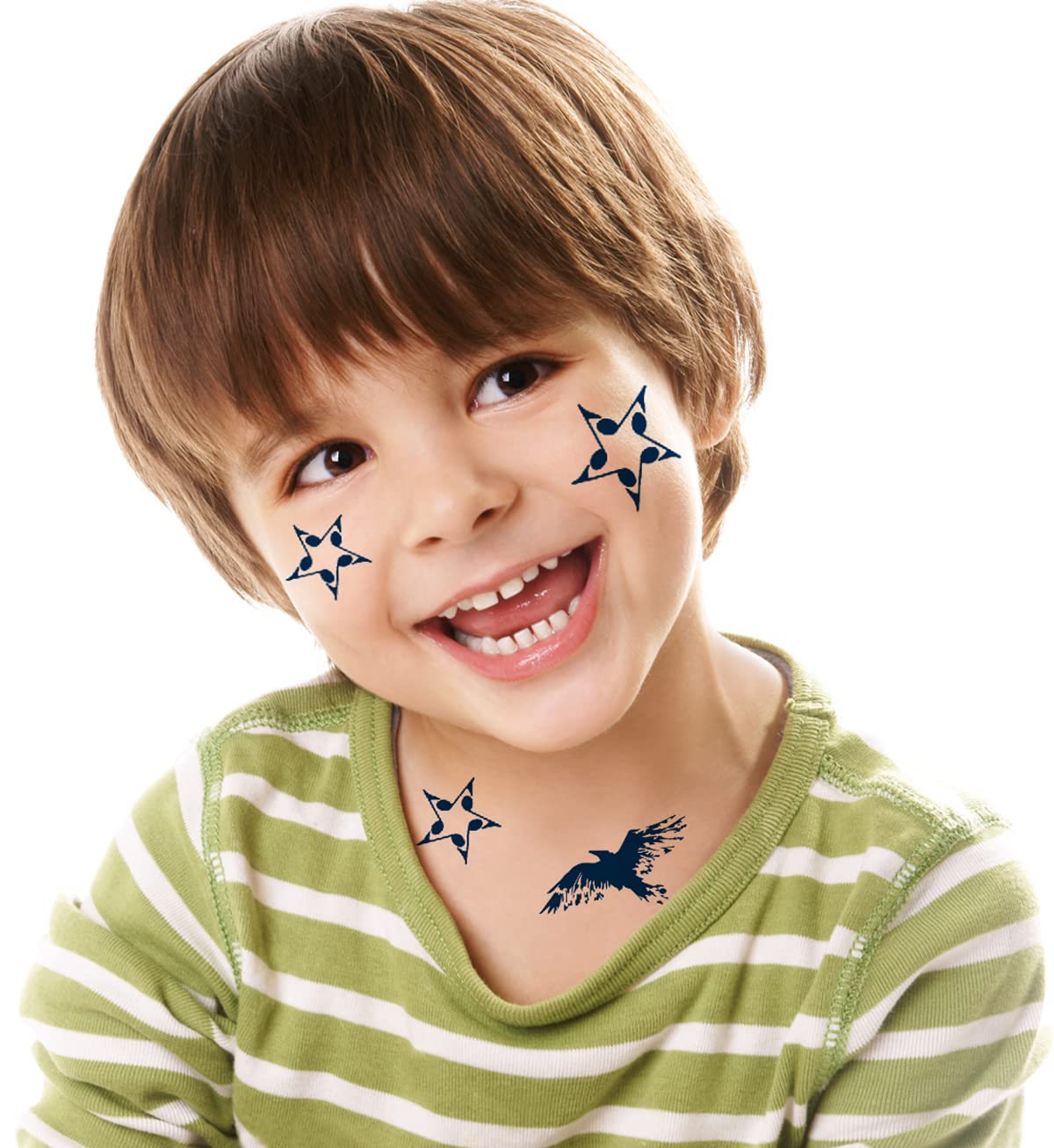 PADOUN Tatuajes pequeños temporales impermeables de larga duración, 100% tinta a base de plantas, tatuaje temporal para niños, lindo brazo de