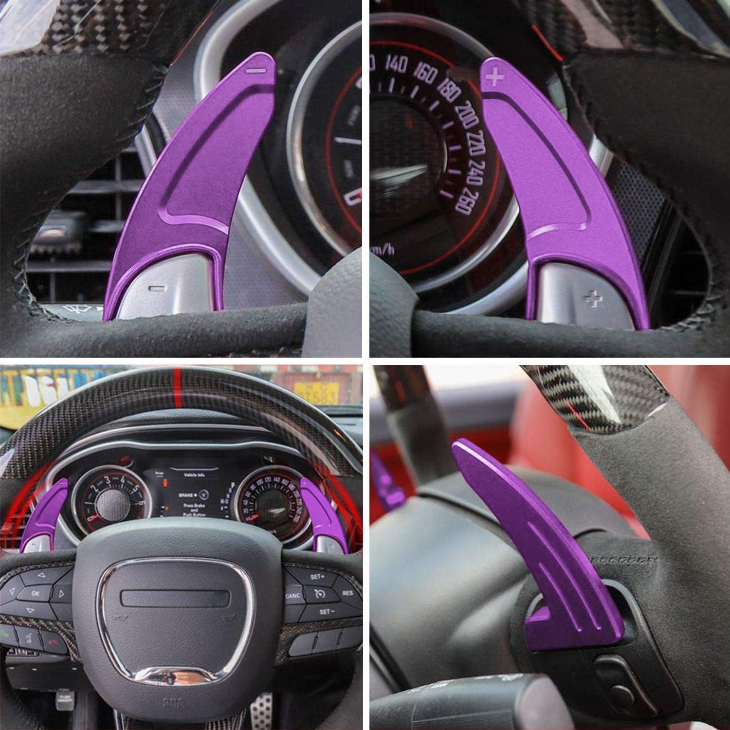Cubierta de cambios de volante extendidos para Dodge Challenger Charger Durango RT & Scat Pack 2015-2021, para Jeep Grand Cherokee 2014-2021,