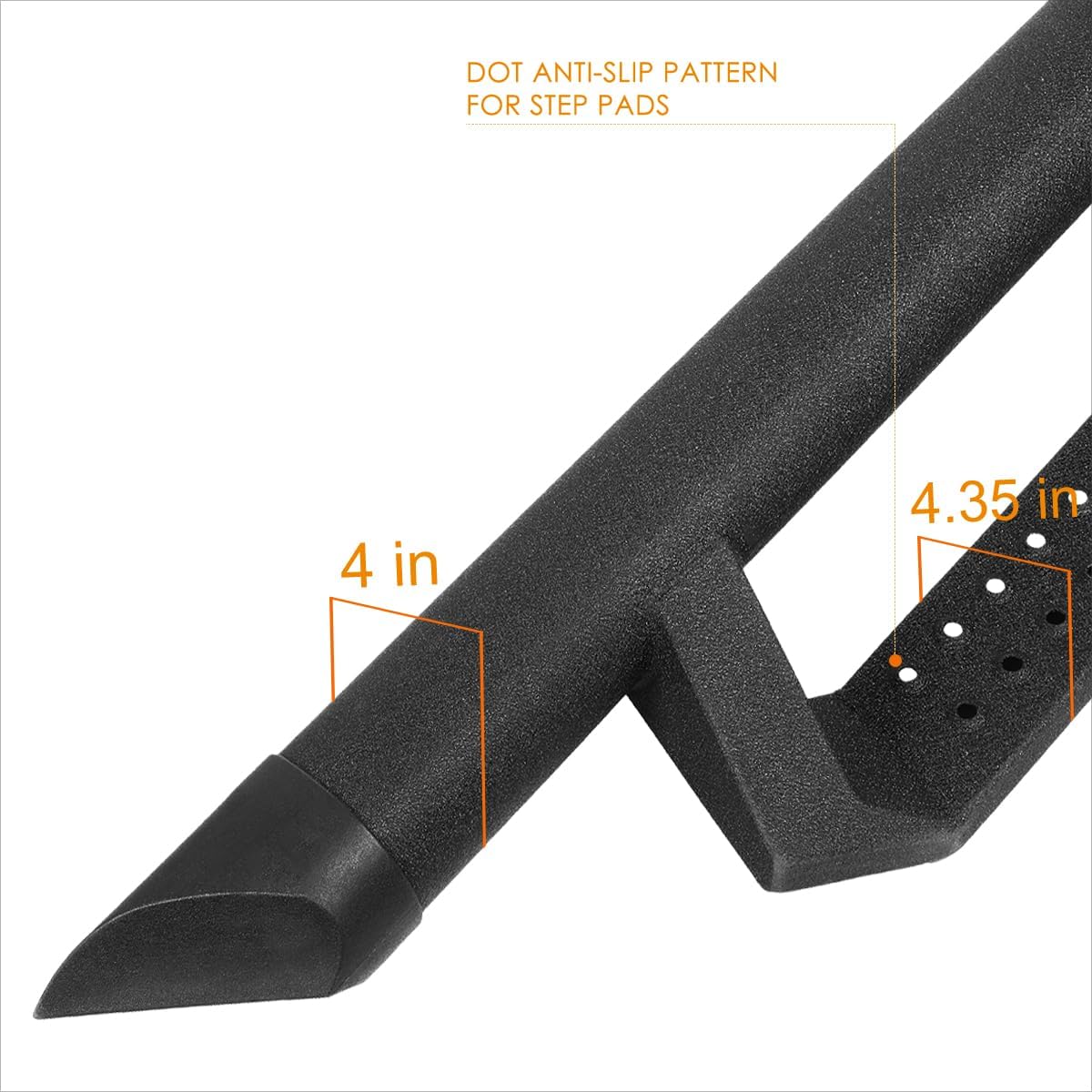 PM PERFORMOTOR Estribo Nerf de acero inoxidable con recubrimiento en polvo de 3 pulgadas compatible con 2017-2022 F250 F350 SD Crew Cab, PM-RNB-8141