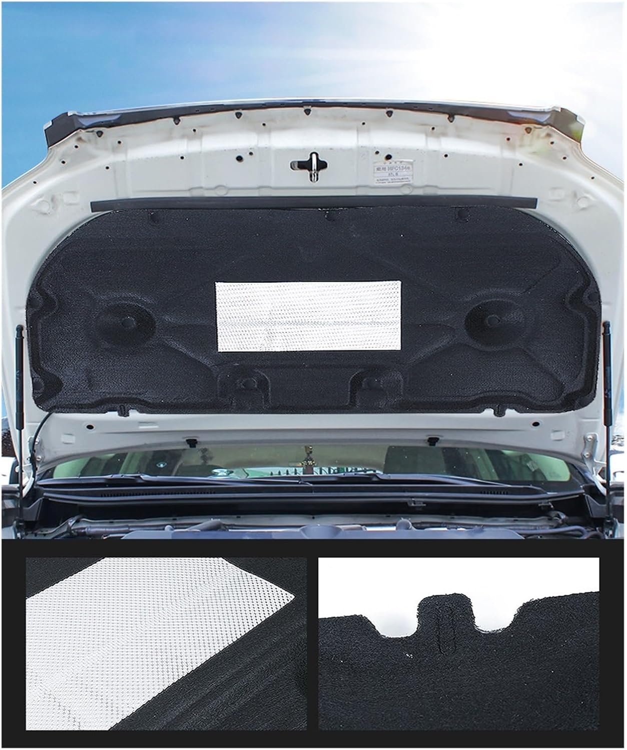 Almohadilla de algodón con aislamiento acústico del motor del capó delantero de espuma insonorizada compatible con Toyota Prado 2010-2017 2018-2020