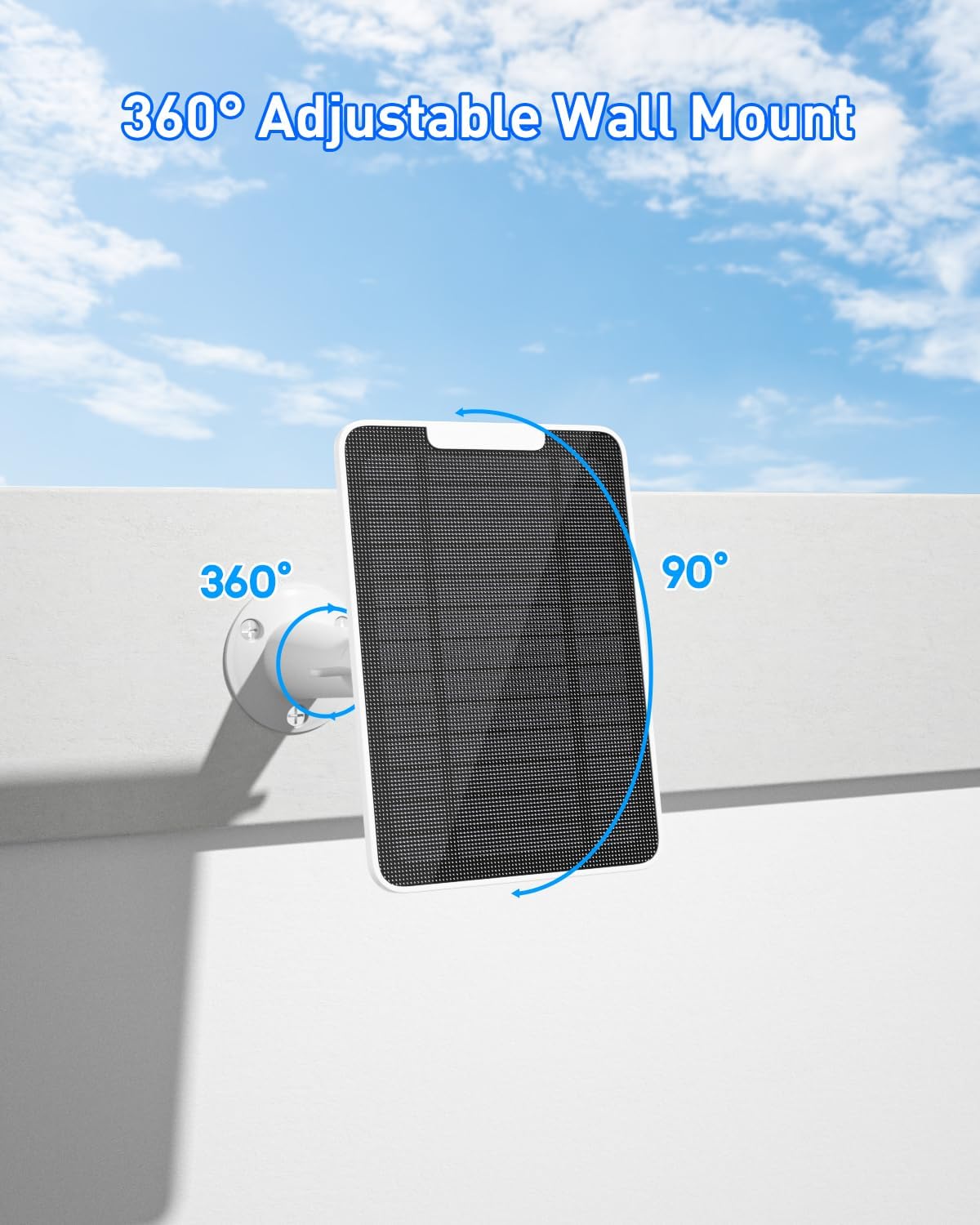 Cargador de panel solar de 5 W compatible con cámara Google Nest para exteriores e interiores (versión de batería), panel solar impermeable IP65