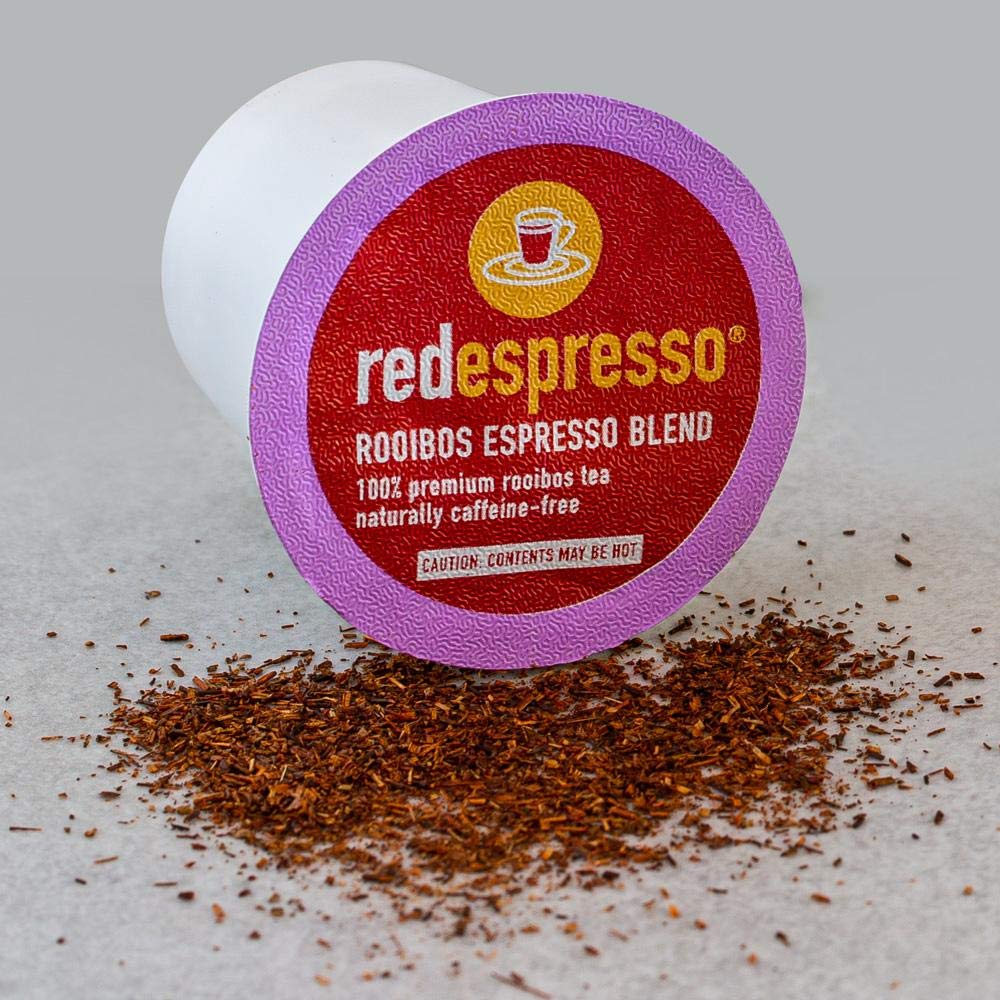 red espresso – K-Cups de té Rooibos – Compatible con todas las cafeteras Keurig – Natural, antioxidante, sin cafeína, té rojo puro (12 K-Cups)