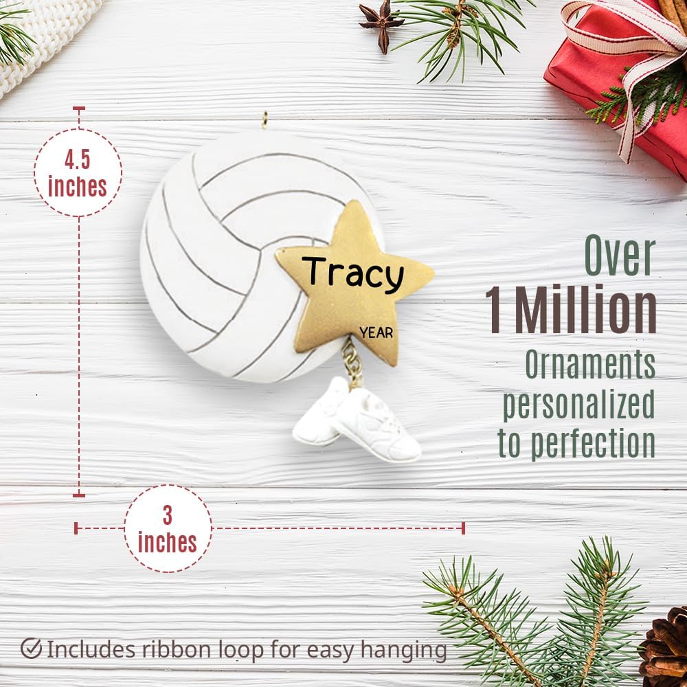 Adornos de Navidad personalizados de voleibol 2023  Personalización gratuita en 24 horas  Adorno de estrella de voleibol para niñas con nombre en