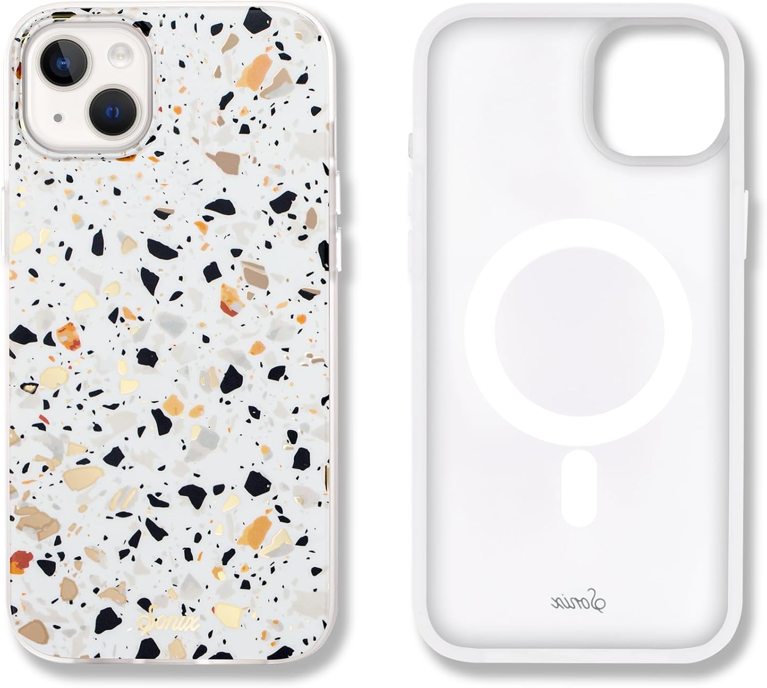 Sonix – Funda para iPhone 15 PlusiPhone 14 Plus, compatible con MagSafe, probada contra caídas de 10 pies, modelo Marble Terrazzo Confetti (estilo