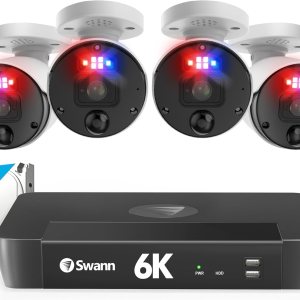 Swann Cámaras de seguridad para el hogar de 12 MP con grabadora HDD 8580 de 2 TB, sistema de cámara de seguridad NVR, cámara de seguridad de Swann Cámaras de seguridad para el hogar de 12 MP con grabadora HDD 8580 de 2 TB, sistema de cámara de seguridad NVR, cámara de seguridad de